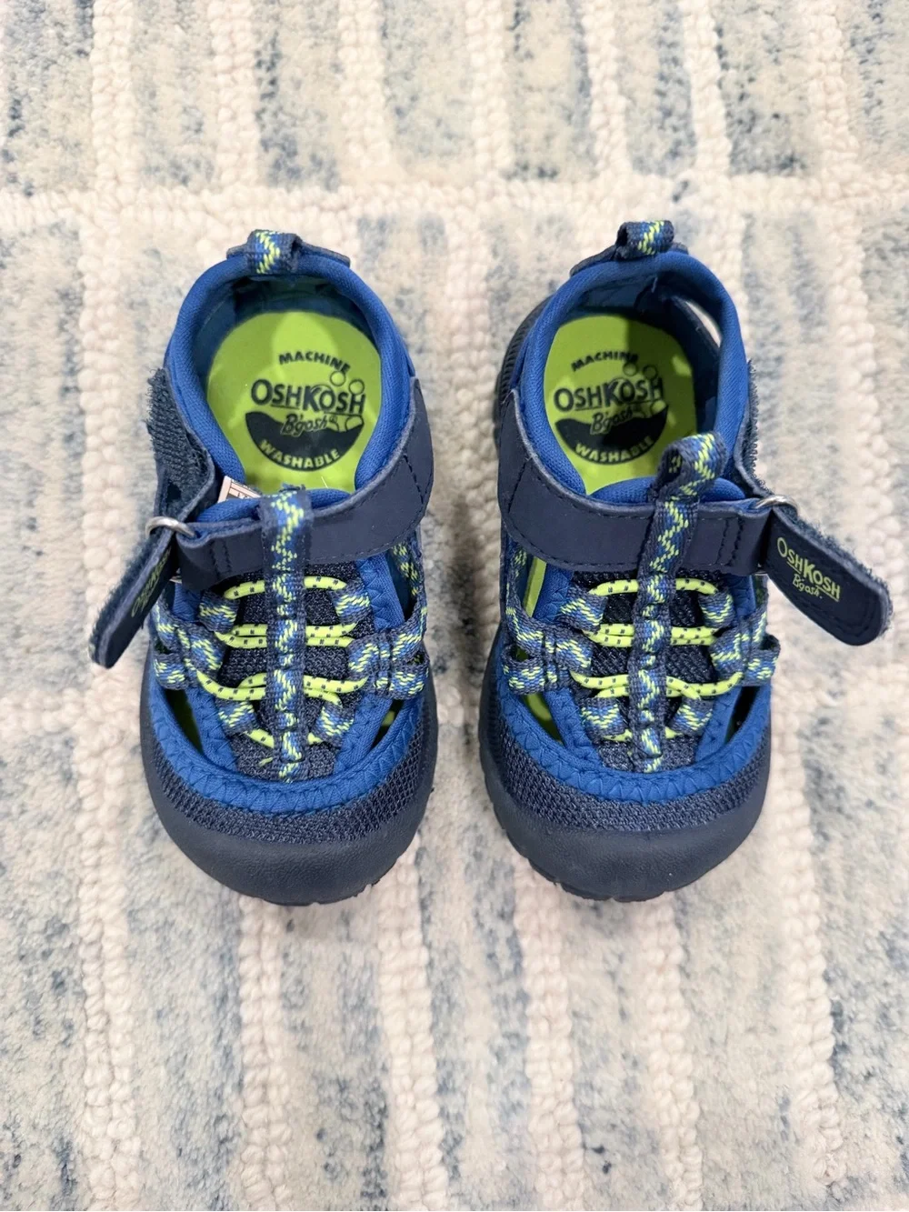 OshKosh B'gosh Navy and Lime Active Kids Sandals